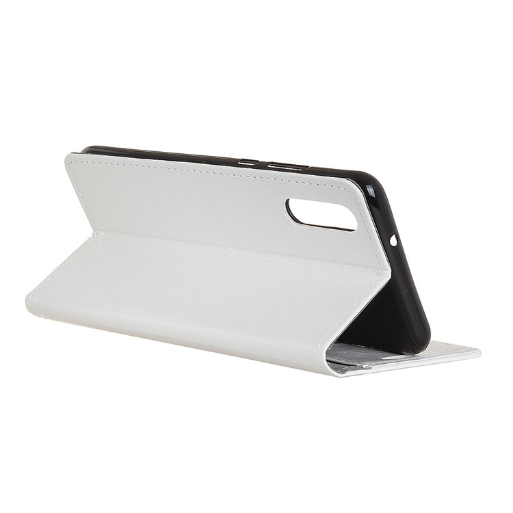 Crazy Horse Magnetic Stand Wallet PU Leather Protective Cover for Sony Xperia L3 - White-5