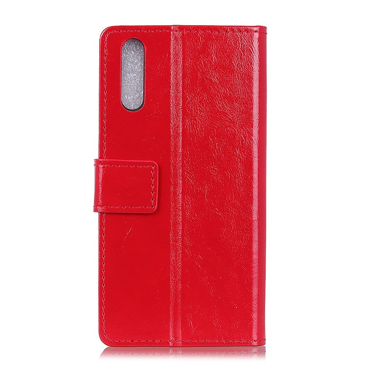 Crazy Horse Magnetic Stand Wallet PU Leather Protective Shell for Sony Xperia L3 - Red-2