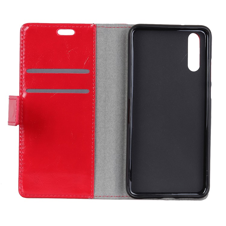 Crazy Horse Magnetic Stand Wallet PU Leather Protective Shell for Sony Xperia L3 - Red-3