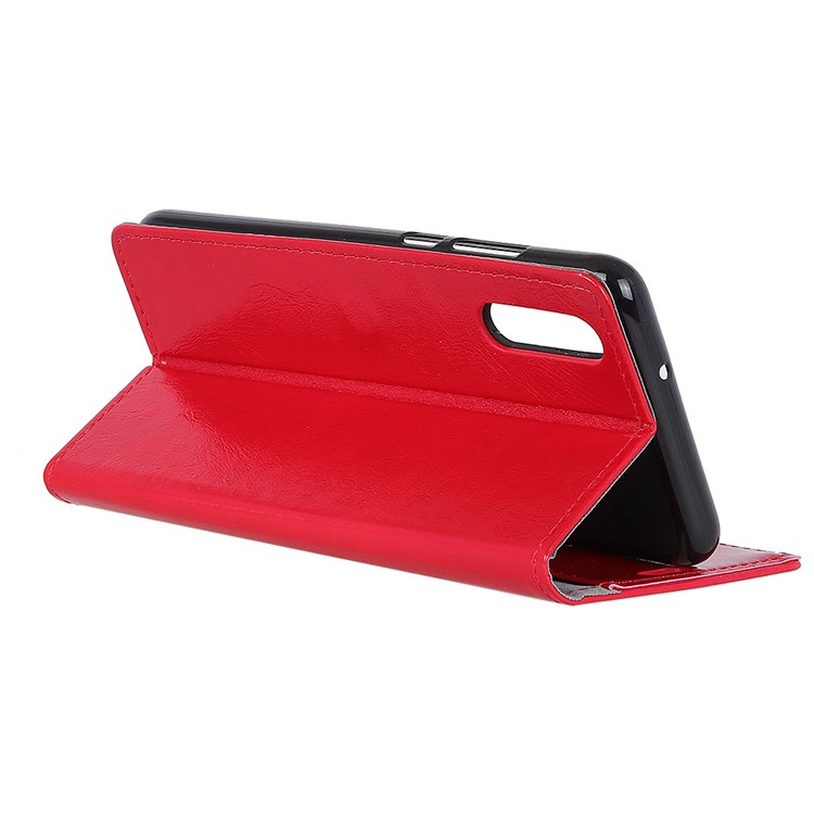 Crazy Horse Magnetic Stand Wallet PU Leather Protective Shell for Sony Xperia L3 - Red-5