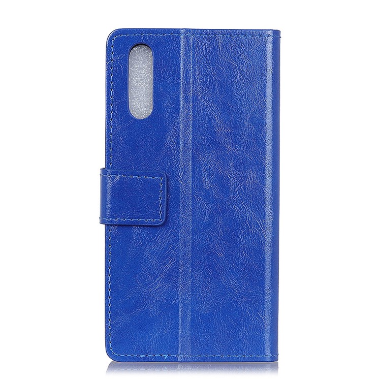 Crazy Horse Magnetic Stand Wallet PU Leather Protective Cell Phone Case for Sony Xperia L3 - Blue-2