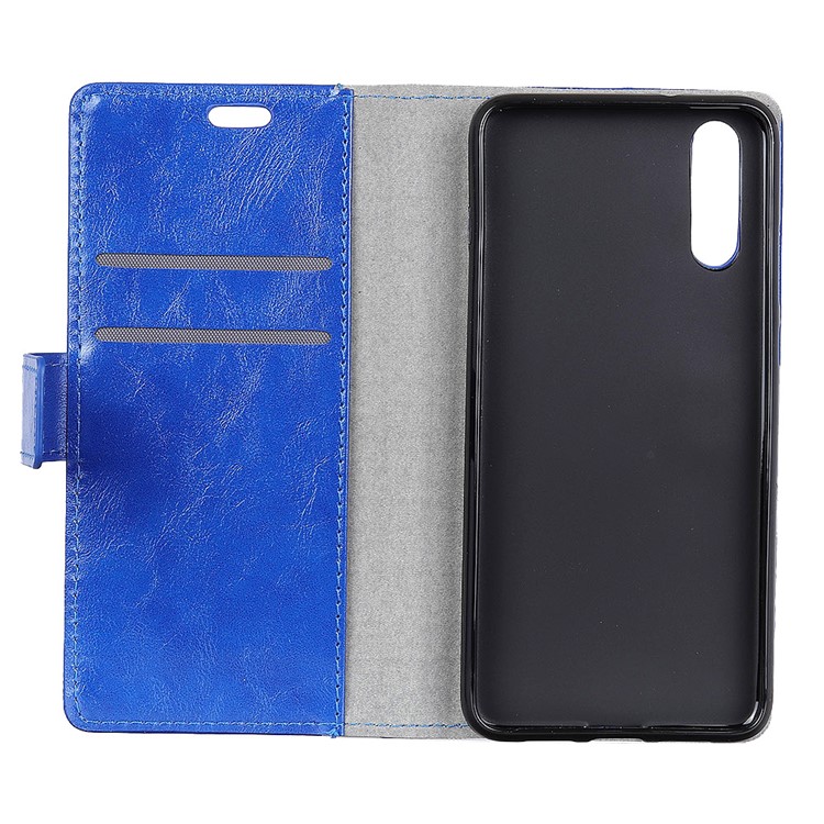 Crazy Horse Magnetic Stand Wallet PU Leather Protective Cell Phone Case for Sony Xperia L3 - Blue-3