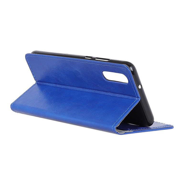 Crazy Horse Magnetic Stand Wallet PU Leather Protective Cell Phone Case for Sony Xperia L3 - Blue-5