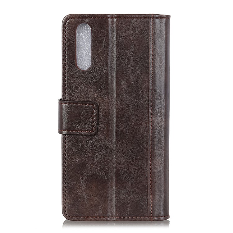 Rivet Decorated Leather Stand 3 Card Slots Magnetic Casing for Sony Xperia L3 - Brown-3