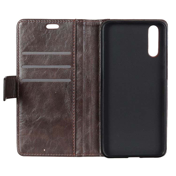 Rivet Decorated Leather Stand 3 Card Slots Magnetic Casing for Sony Xperia L3 - Brown-5