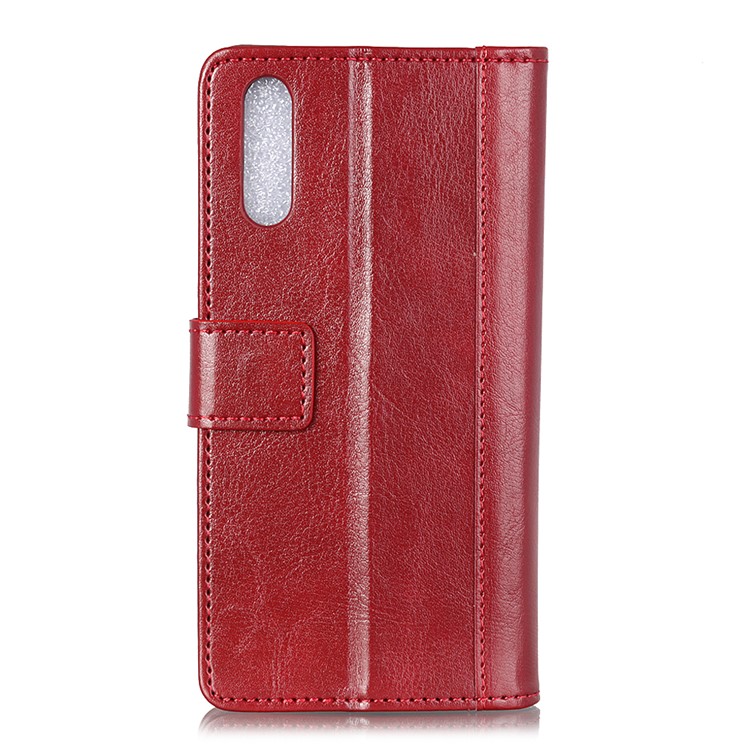Crazy Horse Rivet Stand Wallet Magnetic Leather Cover for Sony Xperia L3 - Red-3