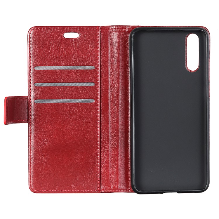 Crazy Horse Rivet Stand Wallet Magnetic Leather Cover for Sony Xperia L3 - Red-5