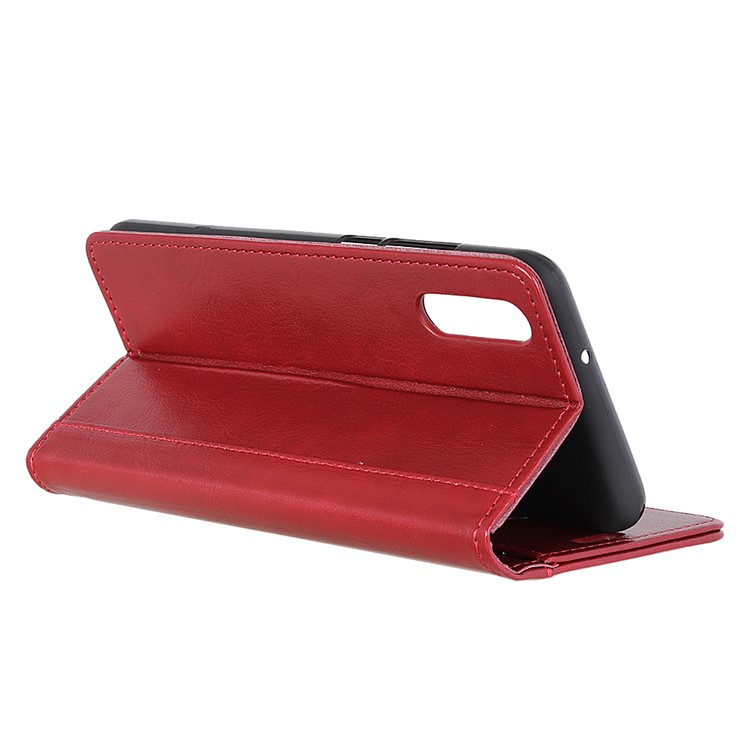 Crazy Horse Rivet Stand Wallet Magnetic Leather Cover for Sony Xperia L3 - Red-8