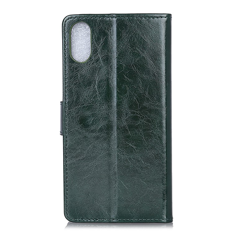Crazy Horse Magnetic Stand Wallet Leather Mobile Phone Shell for Sony Xperia L3 - Green-5