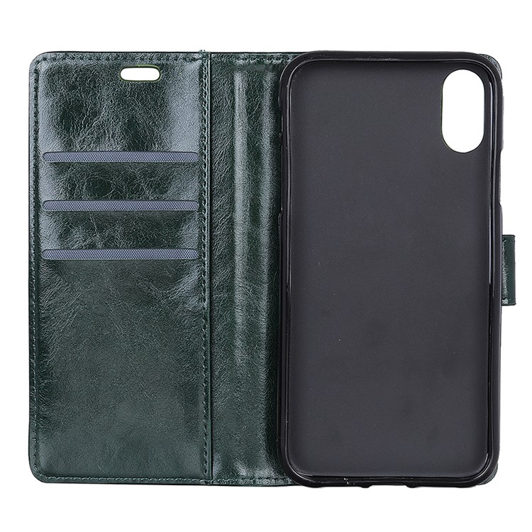 Crazy Horse Magnetic Stand Wallet Leather Mobile Phone Shell for Sony Xperia L3 - Green-6