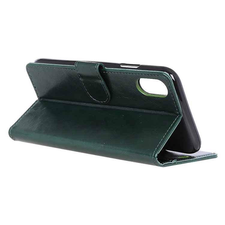 Crazy Horse Magnetic Stand Wallet Leather Mobile Phone Shell for Sony Xperia L3 - Green-8