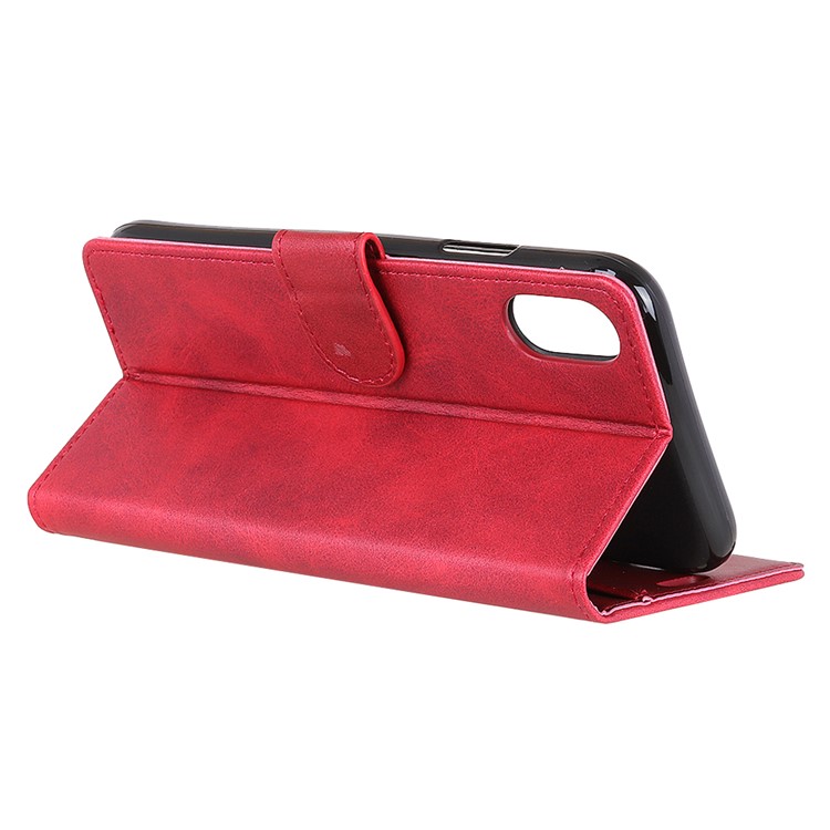 Matte PU Leather Wallet Stand Phone Cover for Sony Xperia L3 - Red-7