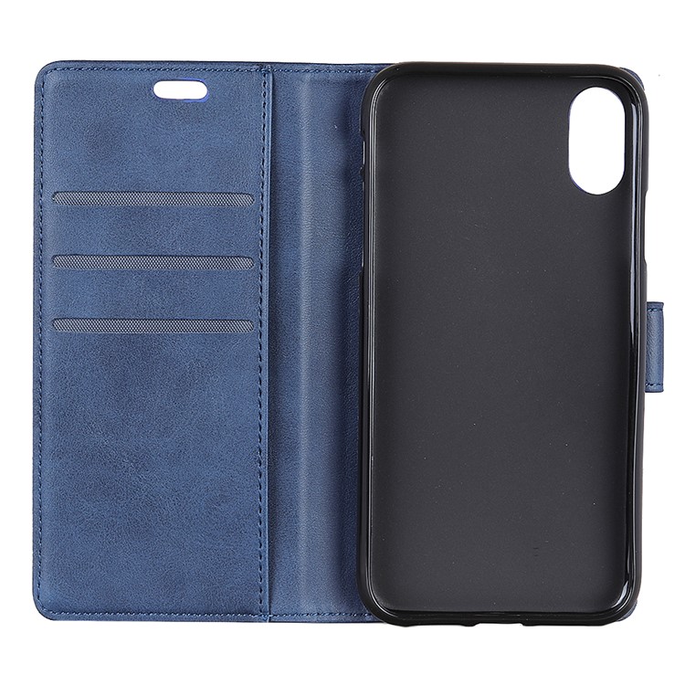 Matte PU Leather Wallet Stand Phone Shell for Sony Xperia L3 - Blue-7