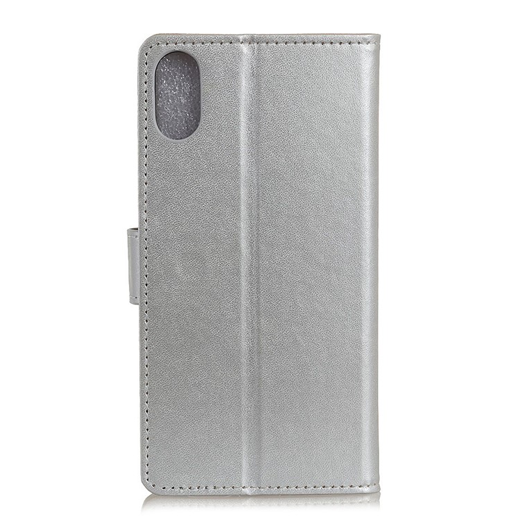 Wallet Leather Stand Magnetic Case for Sony Xperia L3 - Silver-3