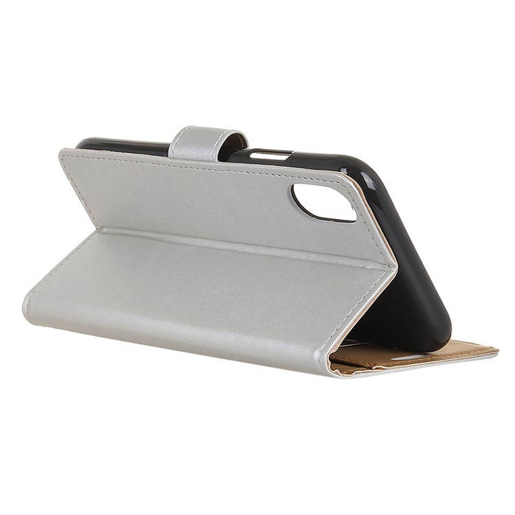 Wallet Leather Stand Magnetic Case for Sony Xperia L3 - Silver-4