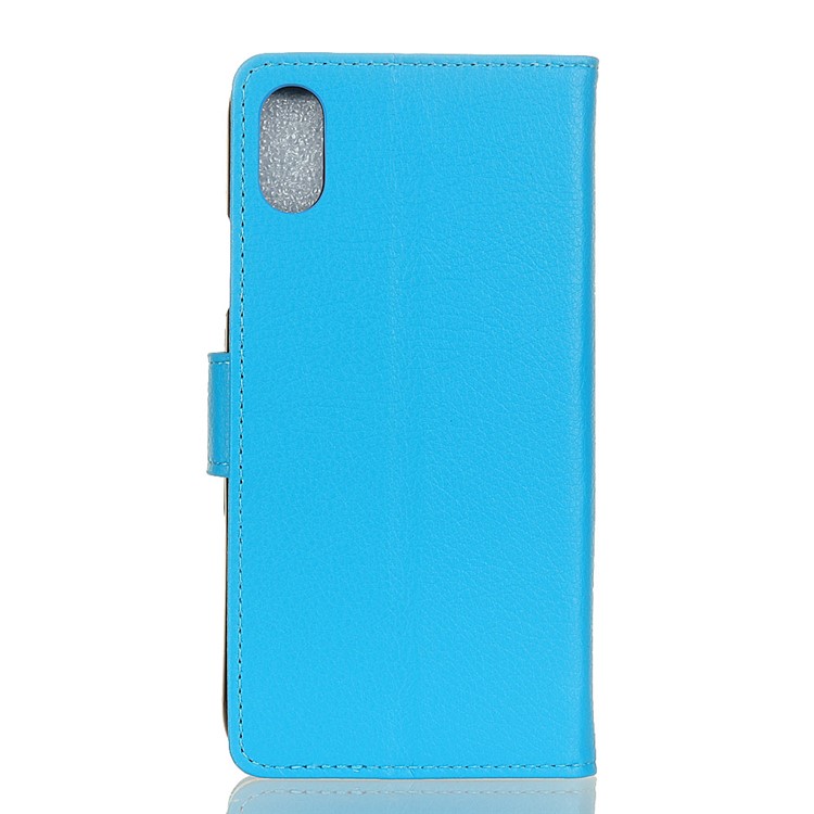 Litchi Skin Magnetic Leather Stand Case for Sony Xperia L3 - Blue-3