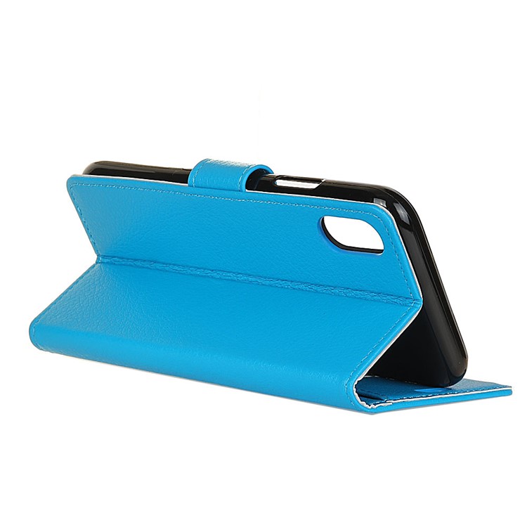 Litchi Skin Magnetic Leather Stand Case for Sony Xperia L3 - Blue-5