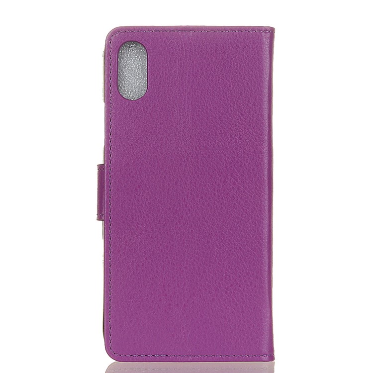 Litchi Skin Magnetic Leather Stand Cover for Sony Xperia L3 - Purple-3