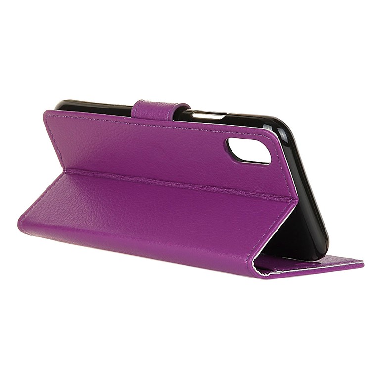 Litchi Skin Magnetic Leather Stand Cover for Sony Xperia L3 - Purple-5