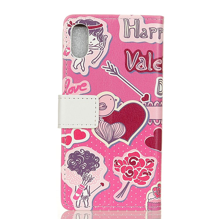Muster Druck Wallet Stand Leder Hülle Für Sony Xperia L3 - Liebe Elemente Muster-2
