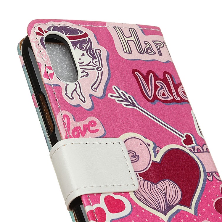 Muster Druck Wallet Stand Leder Hülle Für Sony Xperia L3 - Liebe Elemente Muster-3