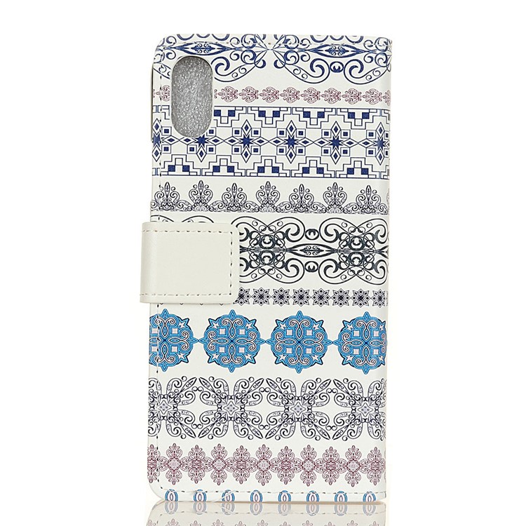 Pattern Printing Wallet Leather Protector Cover for Sony Xperia L3 - Tribal Flowers-2