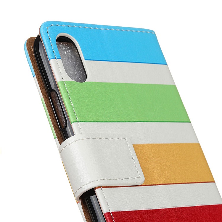 Pattern Printing Flip Leather Mobile Case for Sony Xperia L3 - Colorized Stripes-3