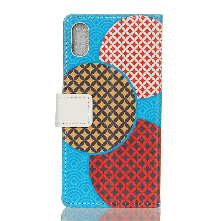 Pattern Printing Leather Cell Phone Cover for Sony Xperia L3 - Seamless Circles-2