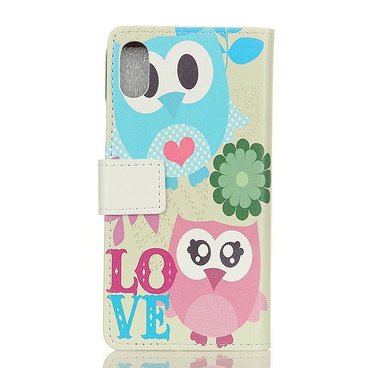 Pattern Printing Protective Leather Cover for Sony Xperia L3 - Cute Owl and LOVE Pattern-2