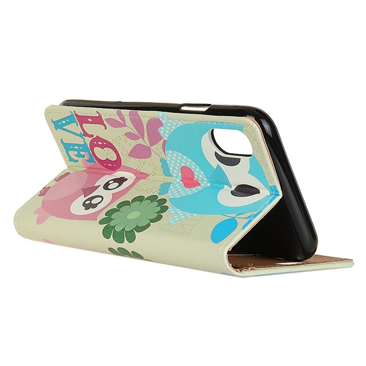 Pattern Printing Protective Leather Cover for Sony Xperia L3 - Cute Owl and LOVE Pattern-3