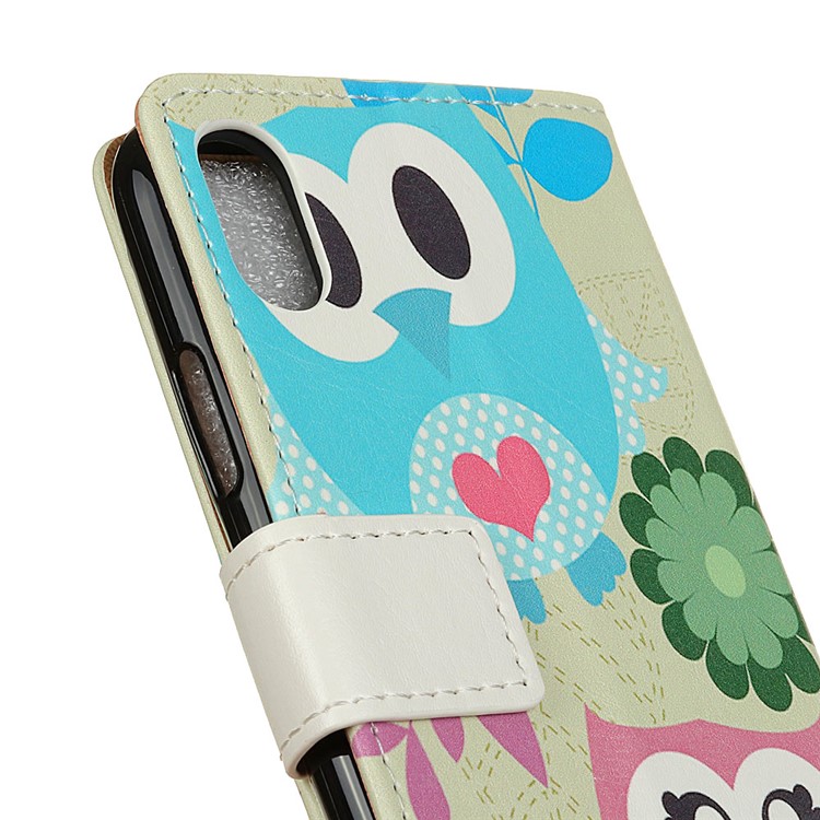 Pattern Printing Protective Leather Cover for Sony Xperia L3 - Cute Owl and LOVE Pattern-4