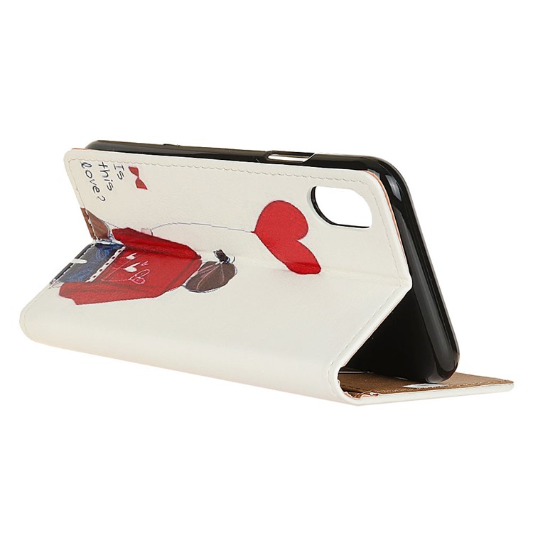 Pattern Printing Leather Mobile Cover with Stand for Sony Xperia L3 - Girl & Heart Shaped Balloon-3