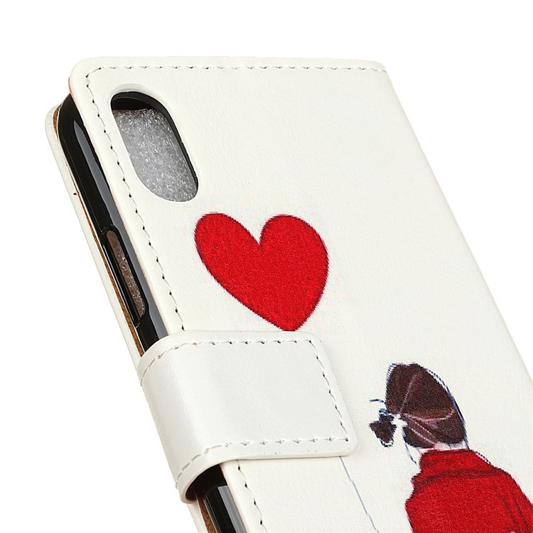 Pattern Printing Leather Mobile Cover with Stand for Sony Xperia L3 - Girl & Heart Shaped Balloon-4