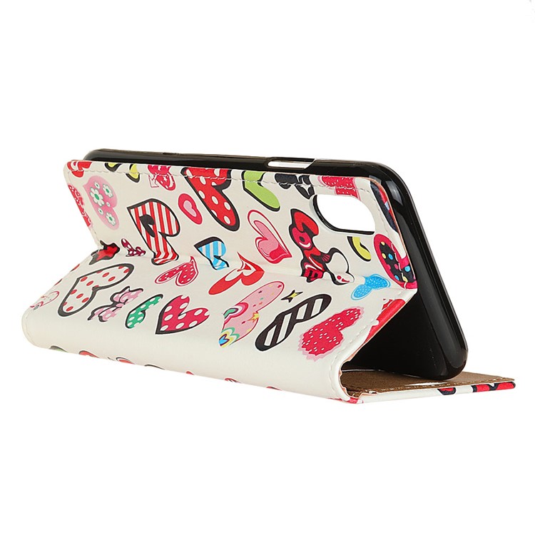 Patterned Leather Case Accessory with Wallet for Sony Xperia L3 - Colorful Hearts-4
