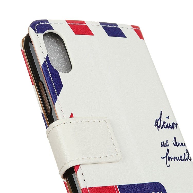 Patterned Wallet Stand Leather Mobile Casing for Sony Xperia L3 - Retro Postmark-3