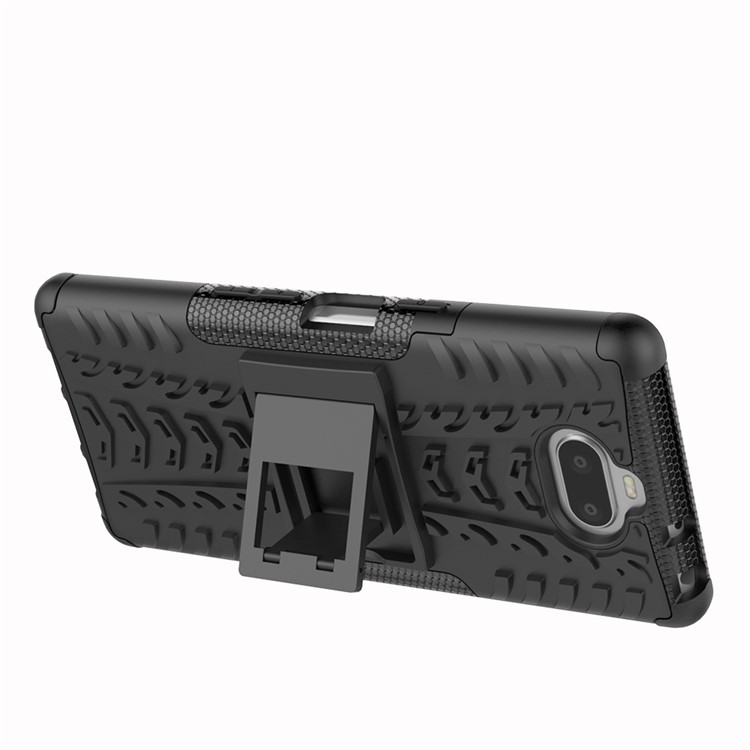 Anti-slip PC + TPU Hybrid Case with Kickstand for Sony Xperia 10 - Black-4