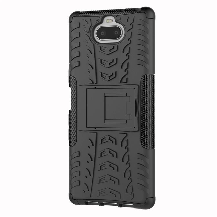 Anti-slip PC + TPU Hybrid Case with Kickstand for Sony Xperia 10 - Black-6