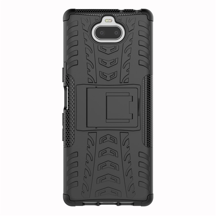 Anti-slip PC + TPU Hybrid Case with Kickstand for Sony Xperia 10 - Black-7