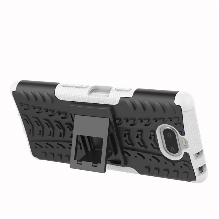 Anti-slip PC + TPU Hybrid Cover with Kickstand for Sony Xperia 10 - White-4