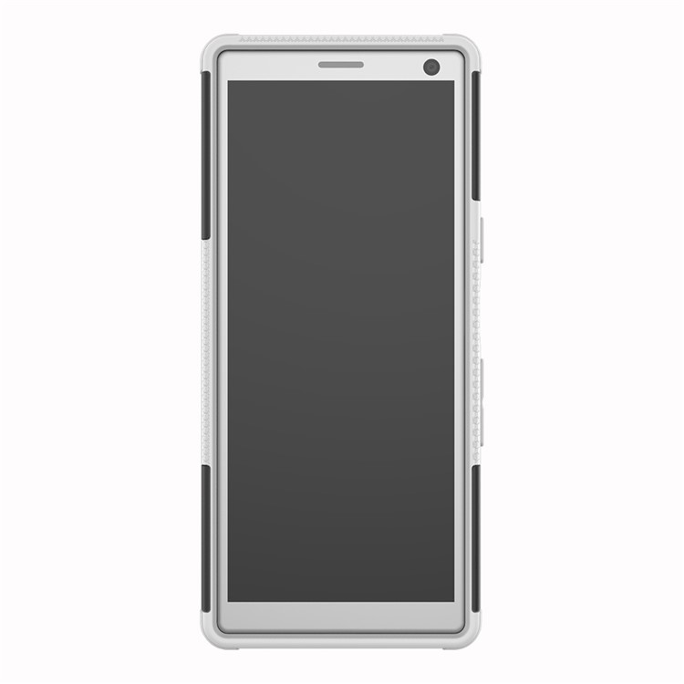 Anti-slip PC + TPU Hybrid Cover with Kickstand for Sony Xperia 10 - White-5