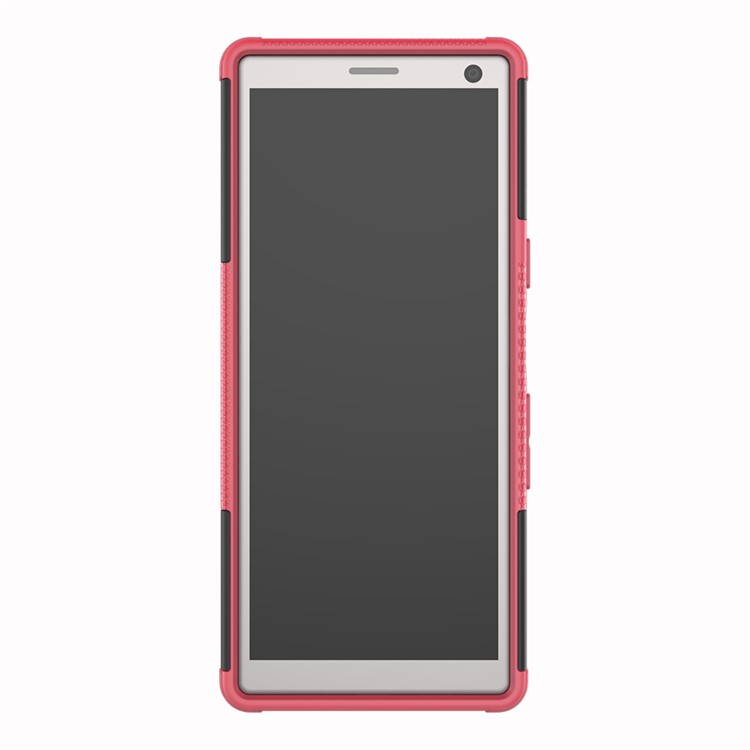 Anti-slip PC + TPU Combo Case with Kickstand for Sony Xperia 10 - Rose-5
