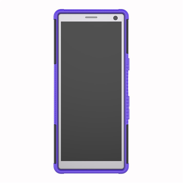 Anti-slip PC + TPU Hybrid Case Shell Cover with Kickstand for Sony Xperia 10 - Purple-5