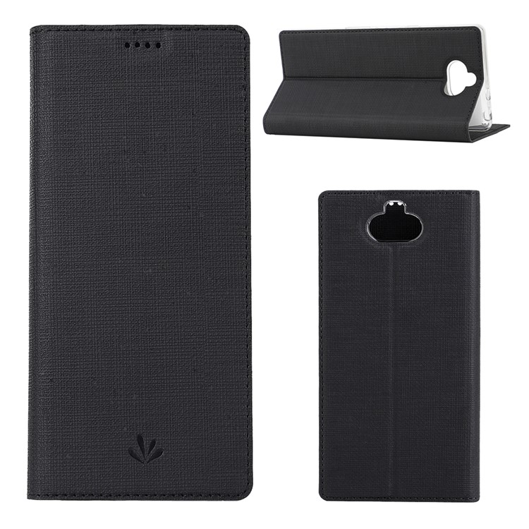 VILI DMX Auto-absorbed PU Leather Flip Shell for Sony Xperia 10 - Black-1