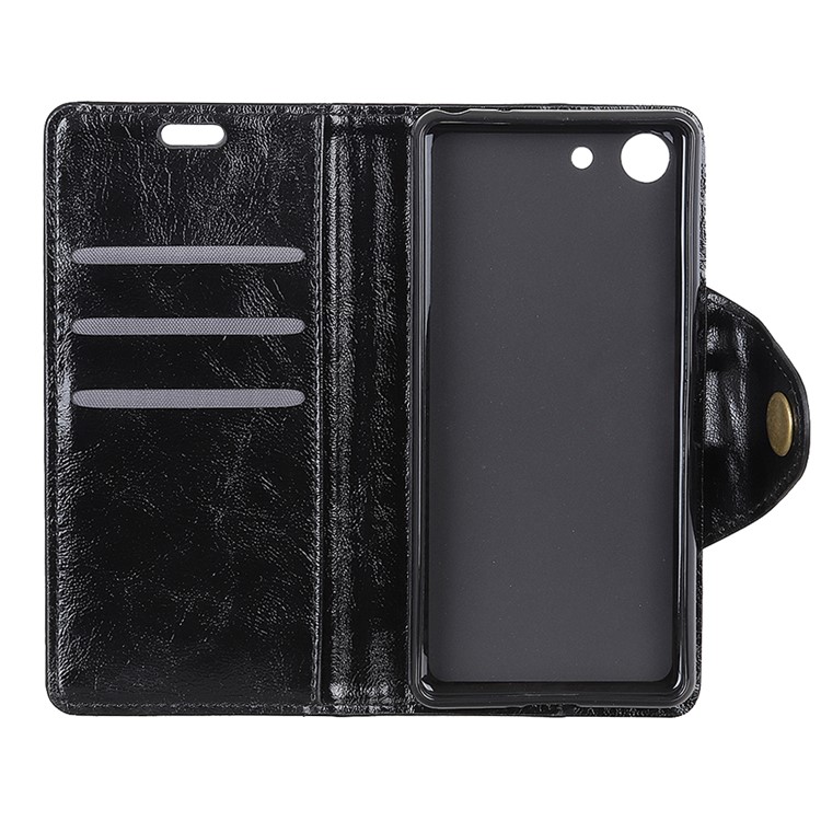 Textured PU Leather Wallet Protective Casing for Sony Xperia XZ4 Compact - Black-4