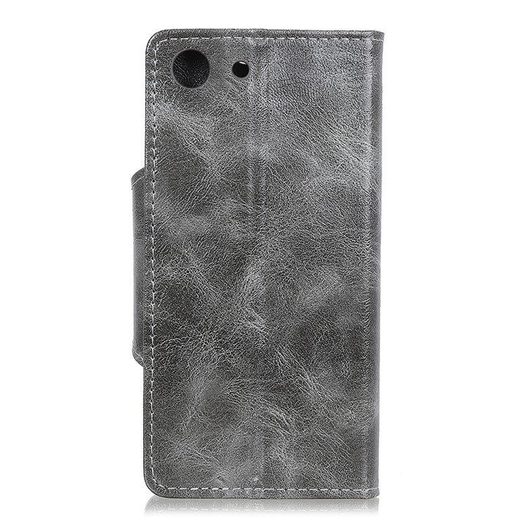 Textured PU Leather Wallet Protective Case for Sony Xperia XZ4 Compact - Grey-3