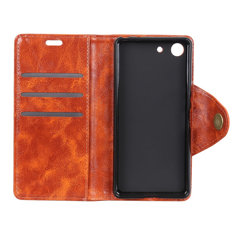 Textured PU Leather Wallet Cellphone Case for Sony Xperia XZ4 Compact - Orange-4