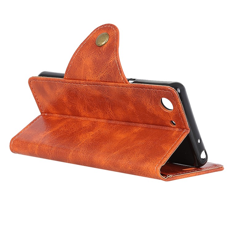 Textured PU Leather Wallet Cellphone Case for Sony Xperia XZ4 Compact - Orange-5