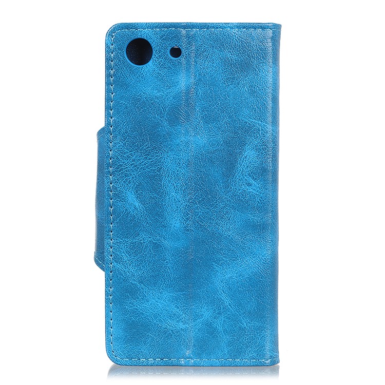 Textured PU Leather Wallet Accessory Case for Sony Xperia XZ4 Compact - Blue-3