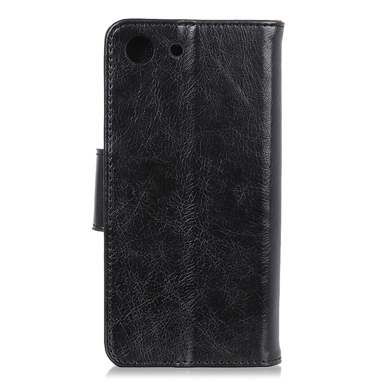 Textured Split Leather Wallet Stand Mobile Phone Casing for Sony Xperia XZ4 Compact - Black-3