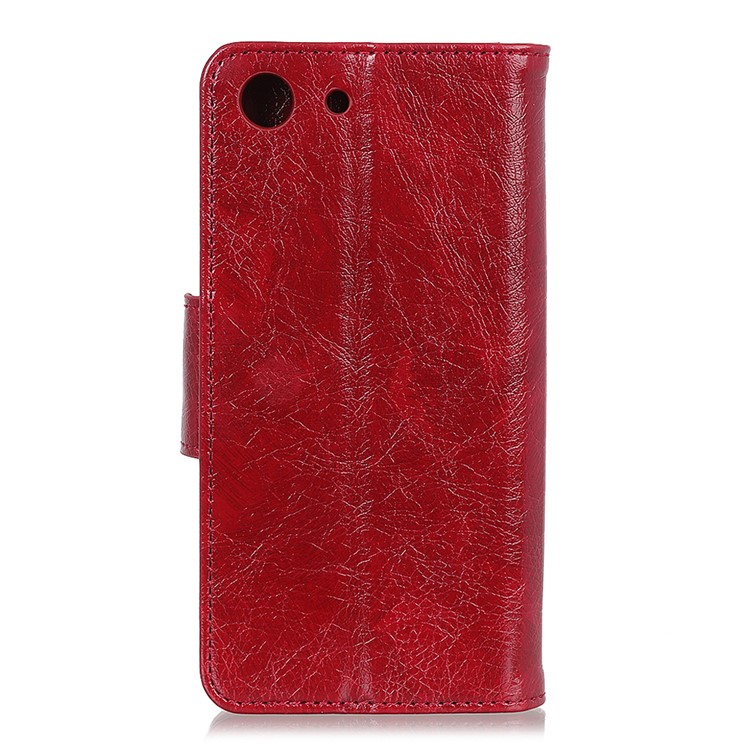 Textured Split Leather Wallet Stand Mobile Phone Cover for Sony Xperia XZ4 Compact - Red-3